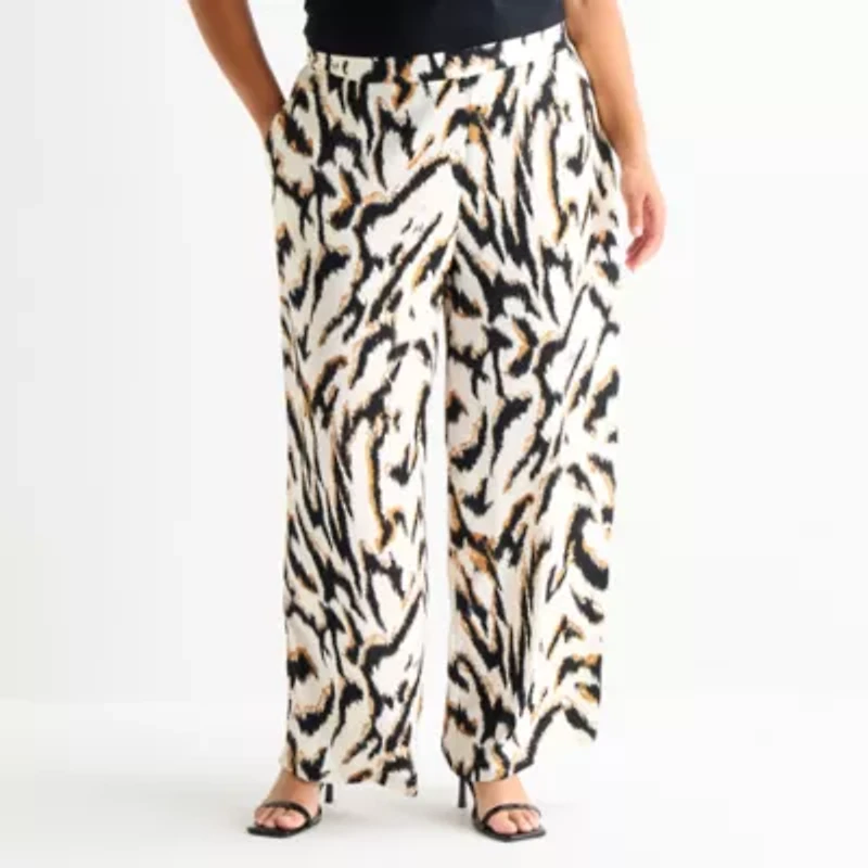Bold Elements Womens Plus Wide Leg Pull-On Pant