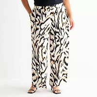 Bold Elements Womens Plus Wide Leg Pull-On Pant