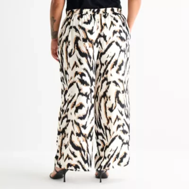Bold Elements Womens Plus Wide Leg Pull-On Pant