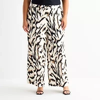 Bold Elements Womens Plus Wide Leg Pull-On Pant