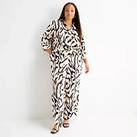 Bold Elements Womens Plus Wide Leg Pull-On Pant