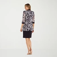 R & M Richards Womens Jacket Dress With Removable Necklace