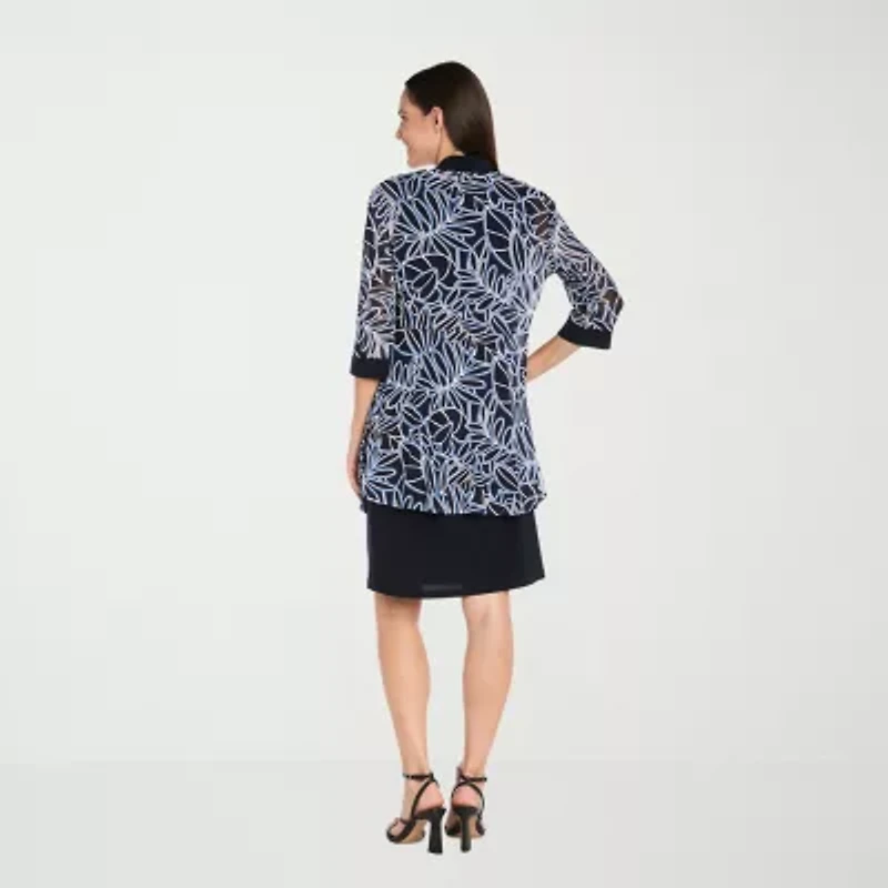 R & M Richards Womens Leaf Jacket Dress