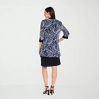 R & M Richards Womens Leaf Jacket Dress