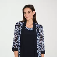 R & M Richards Womens Leaf Jacket Dress