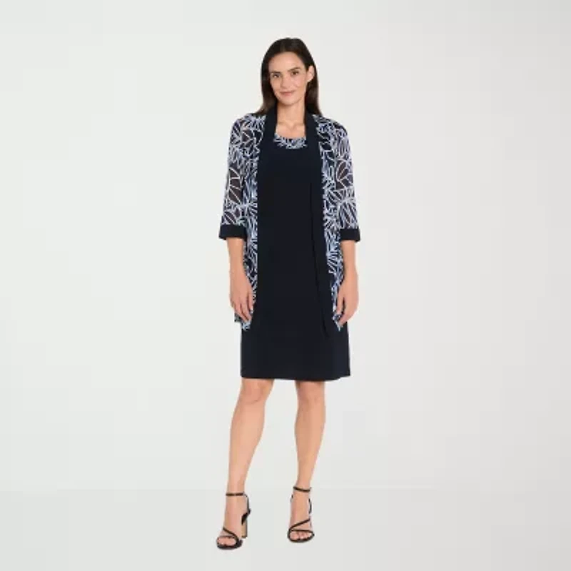 R & M Richards Womens Leaf Jacket Dress