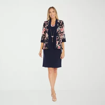 R & M Richards Womens Floral Jacket Dress