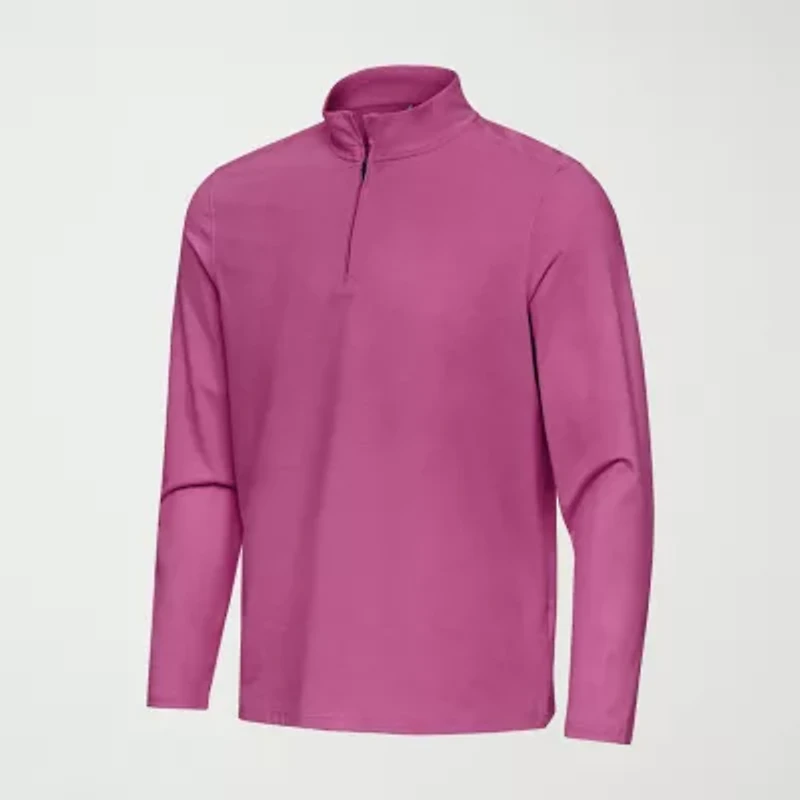 Antigua Spring 2025 Mens Mock Neck Long Sleeve Quarter-Zip Pullover Sweater