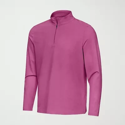 Antigua Spring 2025 Mens Mock Neck Long Sleeve Quarter-Zip Pullover Sweater