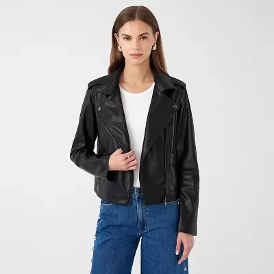 RM Rebecca Minkoff Womens Faux Leather Motorcycle Jacket