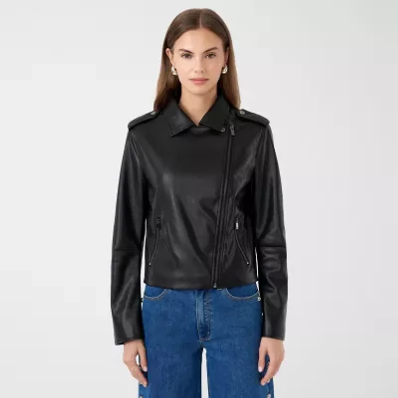 RM Rebecca Minkoff Womens Faux Leather Motorcycle Jacket