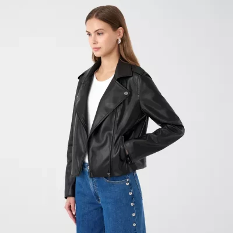 RM Rebecca Minkoff Womens Faux Leather Motorcycle Jacket