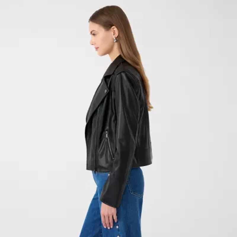 RM Rebecca Minkoff Womens Faux Leather Motorcycle Jacket