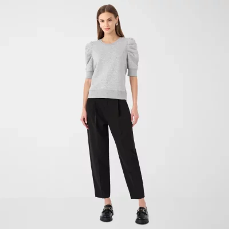 RM Rebecca Minkoff Womens Crew Neck Elbow Sleeve Sweatshirt