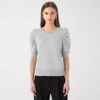RM Rebecca Minkoff Womens Crew Neck Elbow Sleeve Sweatshirt