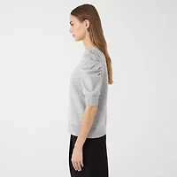 RM Rebecca Minkoff Womens Crew Neck Elbow Sleeve Sweatshirt