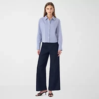 RM Rebecca Minkoff Womens Drop Shoulder Bracelet Length Boxy Fit Button-Down Shirt