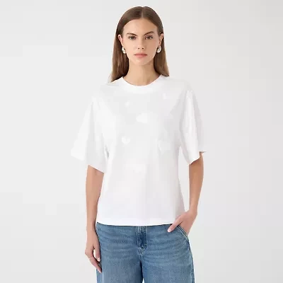 RM Rebecca Minkoff Womens Crew Neck Short Sleeve T-Shirt