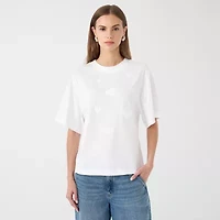 RM Rebecca Minkoff Womens Crew Neck Short Sleeve T-Shirt
