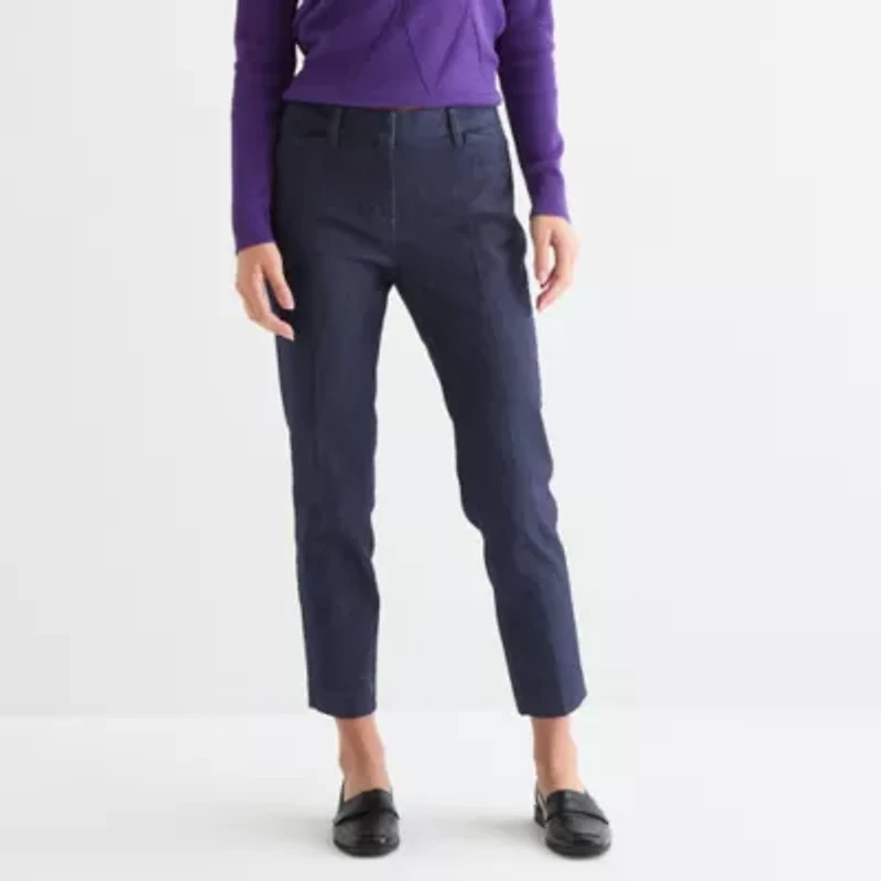 Liz Claiborne Emma Womens Plus Straight Mid Rise Ankle Pant