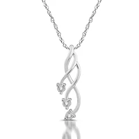 Womens Diamond Accent Natural White Diamond 10K Gold 18 Inch Pendant Necklace