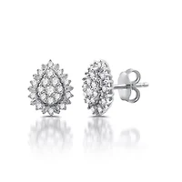 Diamond Blossom 1/2 CT. T.W. Natural White Diamond 10K Gold 11mm Pear Stud Earrings