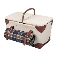 Picnic Time® Pioneer Canvas Plaid Picnic Basket For Two