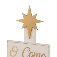 Glitzhome Wooden Nativity Tree Hand Painted Christmas Tabletop Decor