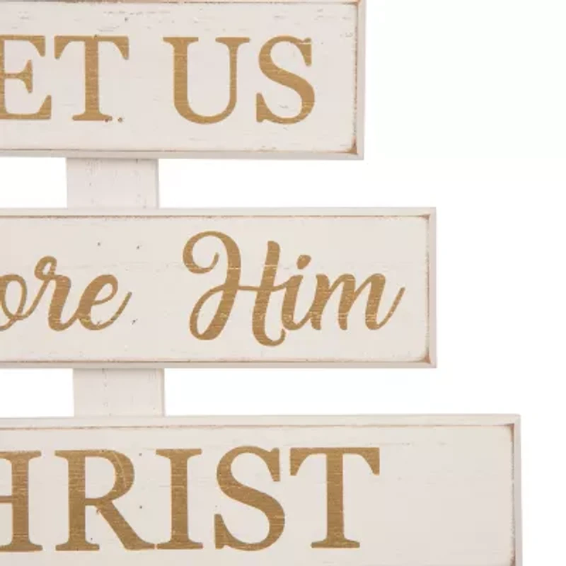 Glitzhome Wooden Nativity Tree Hand Painted Christmas Tabletop Decor