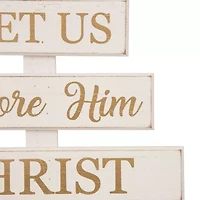 Glitzhome Wooden Nativity Tree Hand Painted Christmas Tabletop Decor