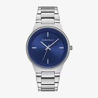 Caravelle Designed By Bulova Mens Silver Tone Stainless Steel 2-pc. Watch Boxed Set 43k101