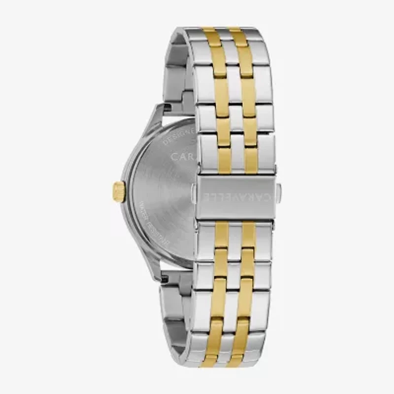 Caravelle Designed By Bulova Mens Two Tone Stainless Steel 2-pc. Watch Boxed Set 45k000