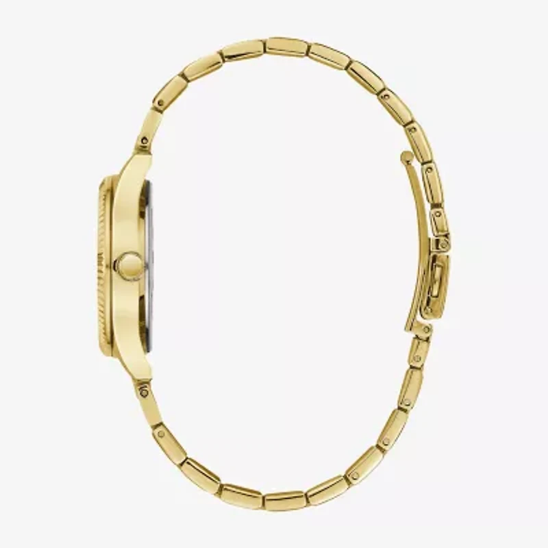 Caravelle Designed By Bulova Womens Crystal Accent Gold Tone Stainless Steel 2-pc. Watch Boxed Set 44x101