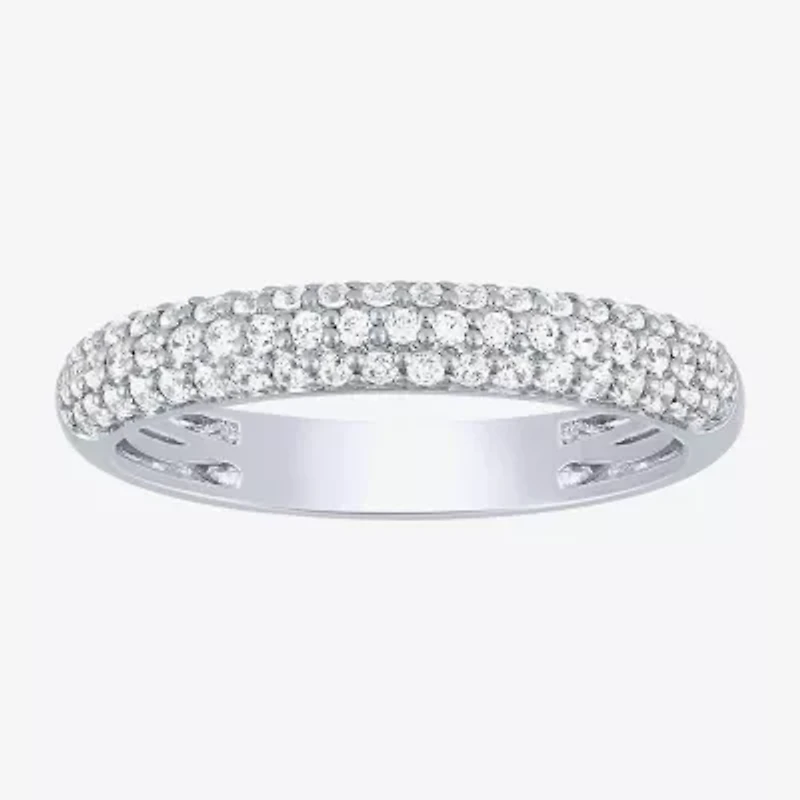 (H-I / I1) Womens 2 CT. T.W. Lab Grown White Diamond 14K White Gold Round Side Stone Halo Bridal Set