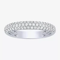 (H-I / I1) Womens 2 CT. T.W. Lab Grown White Diamond 14K White Gold Round Side Stone Halo Bridal Set