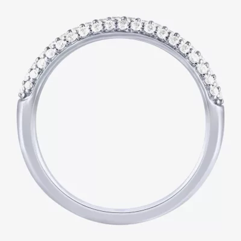 (H-I / I1) Womens 2 CT. T.W. Lab Grown White Diamond 14K White Gold Round Side Stone Halo Bridal Set