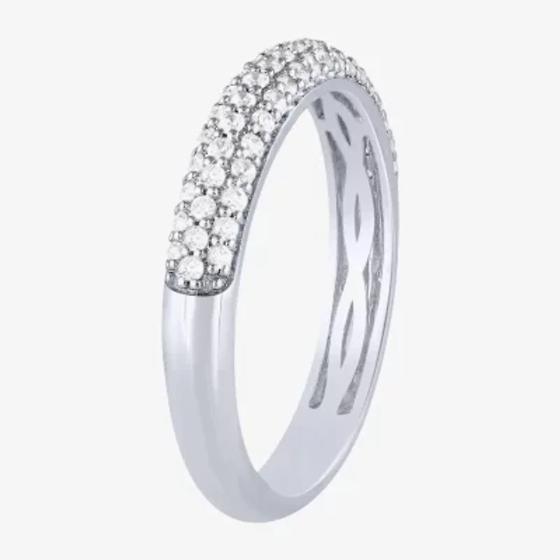 (H-I / I1) Womens 2 CT. T.W. Lab Grown White Diamond 14K White Gold Round Side Stone Halo Bridal Set