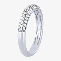 (H-I / I1) Womens 2 CT. T.W. Lab Grown White Diamond 14K White Gold Round Side Stone Halo Bridal Set