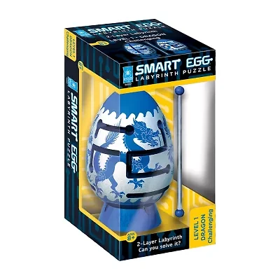 BePuzzled Smart Egg 2-Layer Labyrinth Puzzle - Blue Dragon: Challenging