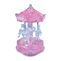 BePuzzled 3D Crystal Puzzle - Carousel (Pink): 83Pcs