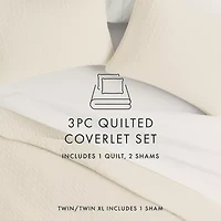Casual Comfort Premium Ultra Soft Herringbone Pattern Quilted Coverlet Set