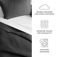 Casual Comfort Premium Ultra Soft Herringbone Pattern Quilted Coverlet Set