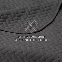 Casual Comfort Premium Ultra Soft Herringbone Pattern Quilted Coverlet Set
