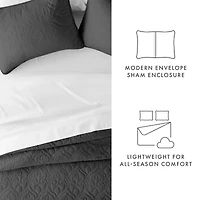 Casual Comfort Premium Ultra Soft Damask Pattern Quilted Coverlet Set