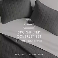 Casual Comfort Premium Ultra Soft Square Pattern Quilted Coverlet Set