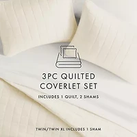 Casual Comfort Premium Ultra Soft Square Pattern Quilted Coverlet Set