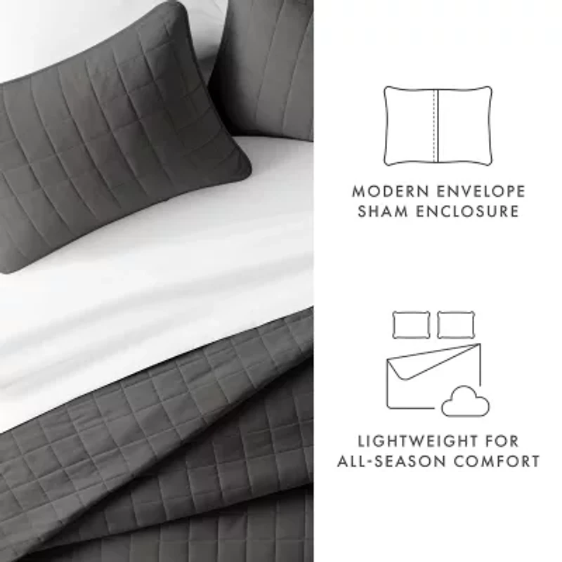 Casual Comfort Premium Ultra Soft Square Pattern Quilted Coverlet Set