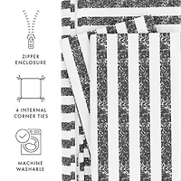 Casual Comfort Premium Ultra Soft Puffed Rugged Stripes Duvet Cover Set