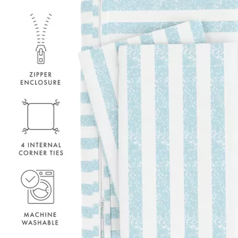 Casual Comfort Premium Ultra Soft Puffed Rugged Stripes Duvet Cover Set