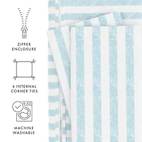 Casual Comfort Premium Ultra Soft Puffed Rugged Stripes Duvet Cover Set